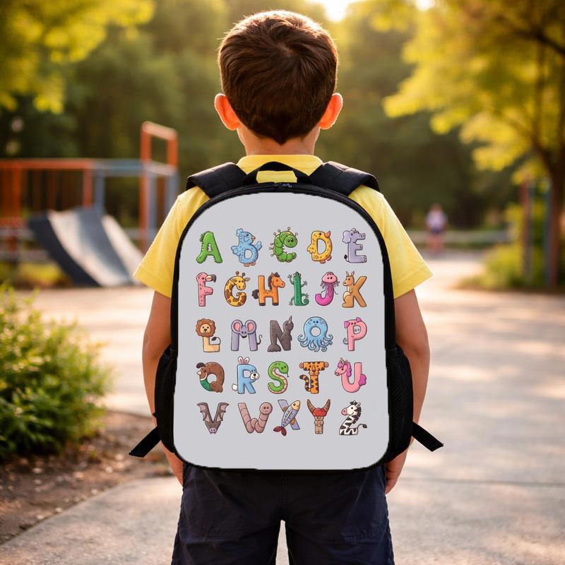 Educational Kids Backpack - Fun ABC Animals Learning Design Custom Backpack Educational Kids Backpack - Fun ABC Animals Learning Design Custom Backpack