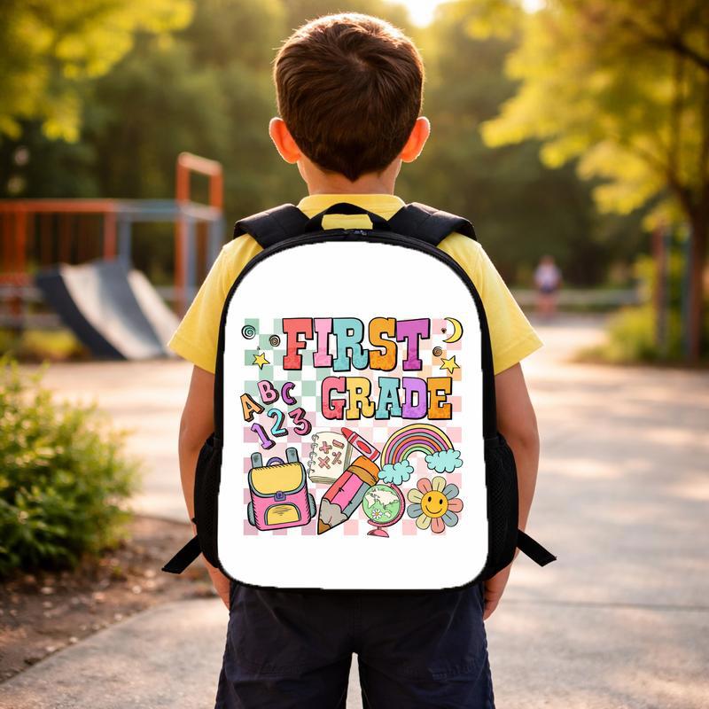 Elementary School Custom Grade Backpack - ABC Rainbow Fun Custom Backpack Elementary School Custom Grade Backpack - ABC Rainbow Fun Custom Backpack