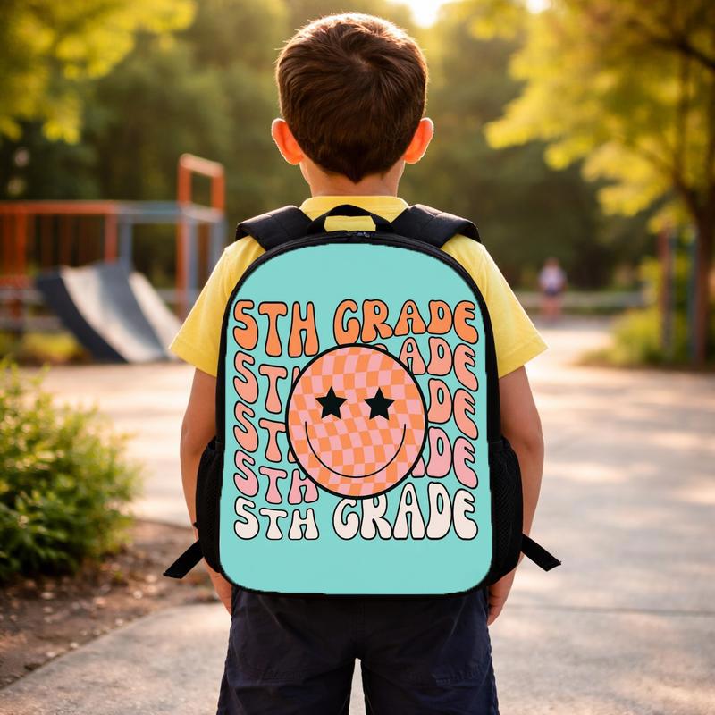 Elementary School Custom Grade Backpack - Retro Happy Face Style Custom Backpack
