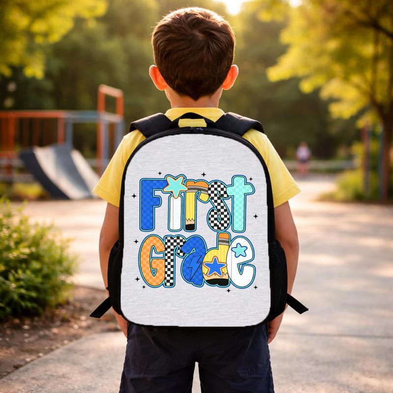 Elementary School First Grade Backpack - Bold Retro Fun Vibes Custom Backpack Elementary School First Grade Backpack - Bold Retro Fun Vibes Custom Backpack