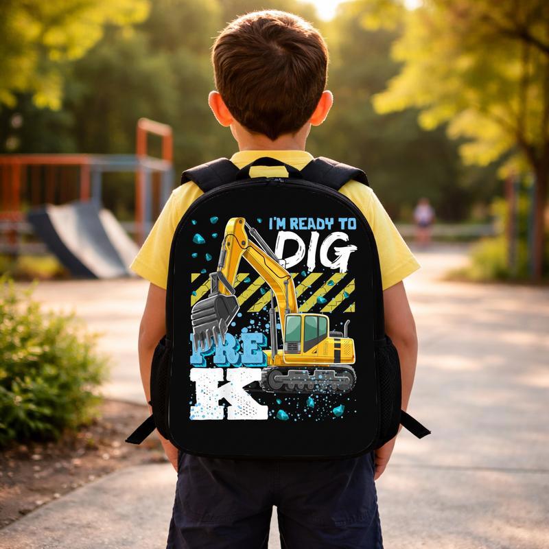 Excavator Backpack For Kids - Ready To Dig Pre-K Gift Custom Backpack Excavator Backpack For Kids - Ready To Dig Pre-K Gift Custom Backpack