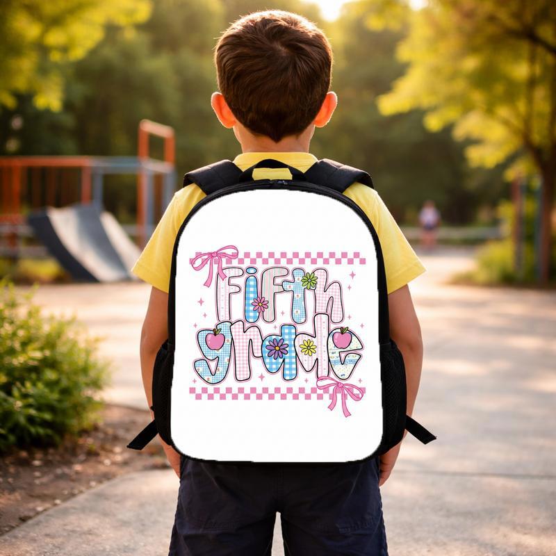 Fifth Grade Pastel Gingham Checkerboard Backpack - Cute School Girl Style Custom Backpack Fifth Grade Pastel Gingham Checkerboard Backpack - Cute School Girl Style Custom Backpack
