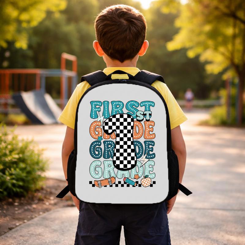 First Grade Backpack - Elementary School Checker Sport Style Custom Backpack