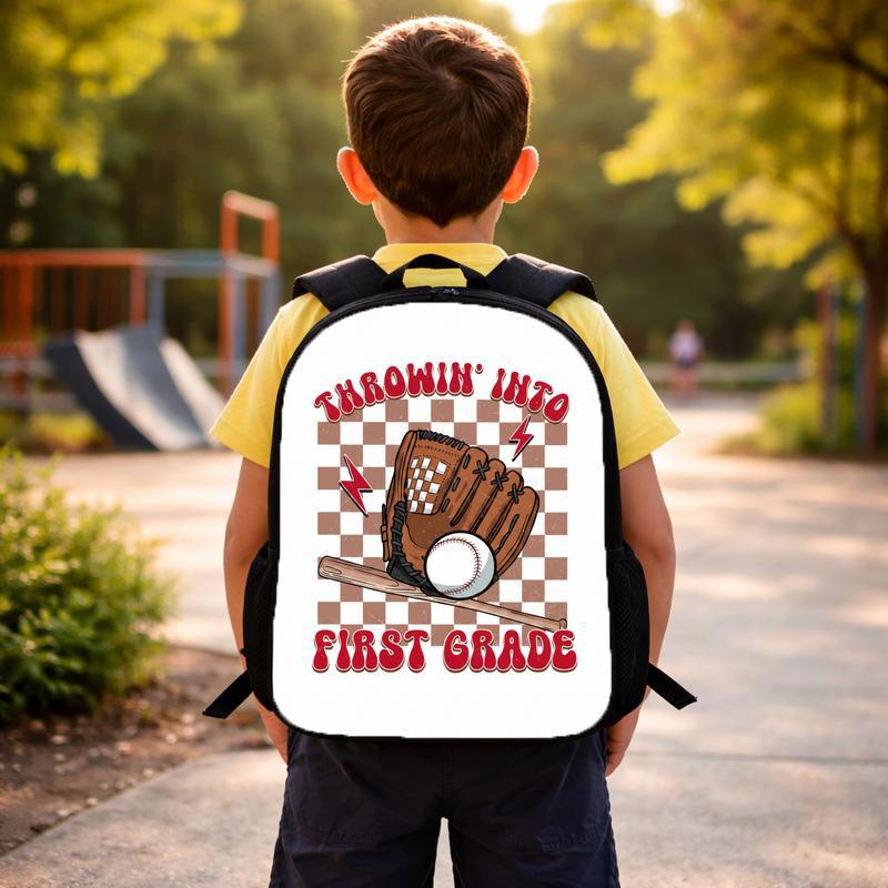 First Grade Baseball Backpack - Back To School Retro Kids Custom Backpack First Grade Baseball Backpack - Back To School Retro Kids Custom Backpack