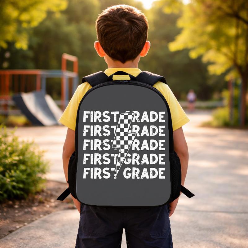 First Grade Lightning Checkerboard - Cool Kids School Backpack Custom Backpack First Grade Lightning Checkerboard - Cool Kids School Backpack Custom Backpack