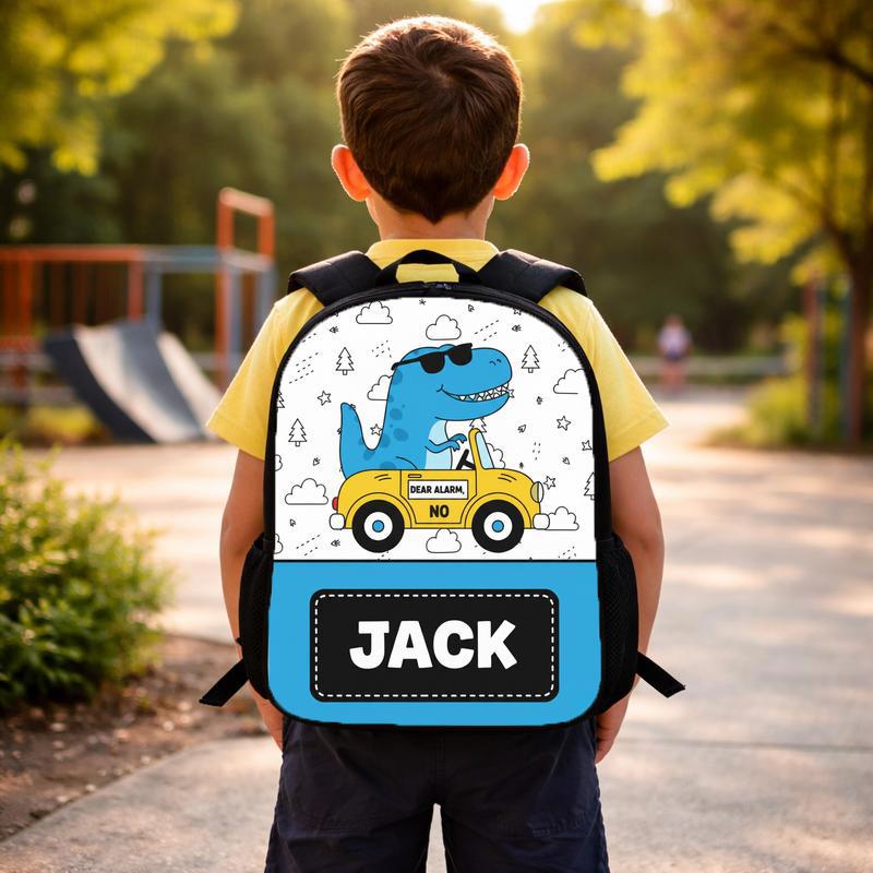 Funny Dinosaur Backpack With Name - Back To School Kids Custom Backpack Funny Dinosaur Backpack With Name - Back To School Kids Custom Backpack