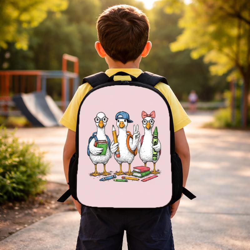 Funny Goose Friends Backpack - Back To School Kids Custom Backpack