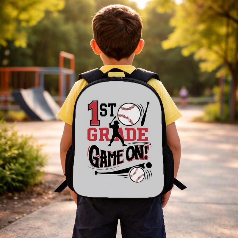 Game On Baseball Backpack - Back To School First Grade Kids Custom Backpack
