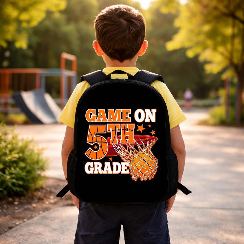 Game On Basketball Backpack - Back To School 5th Grade Kids Custom Backpack Game On Basketball Backpack - Back To School 5th Grade Kids Custom Backpack