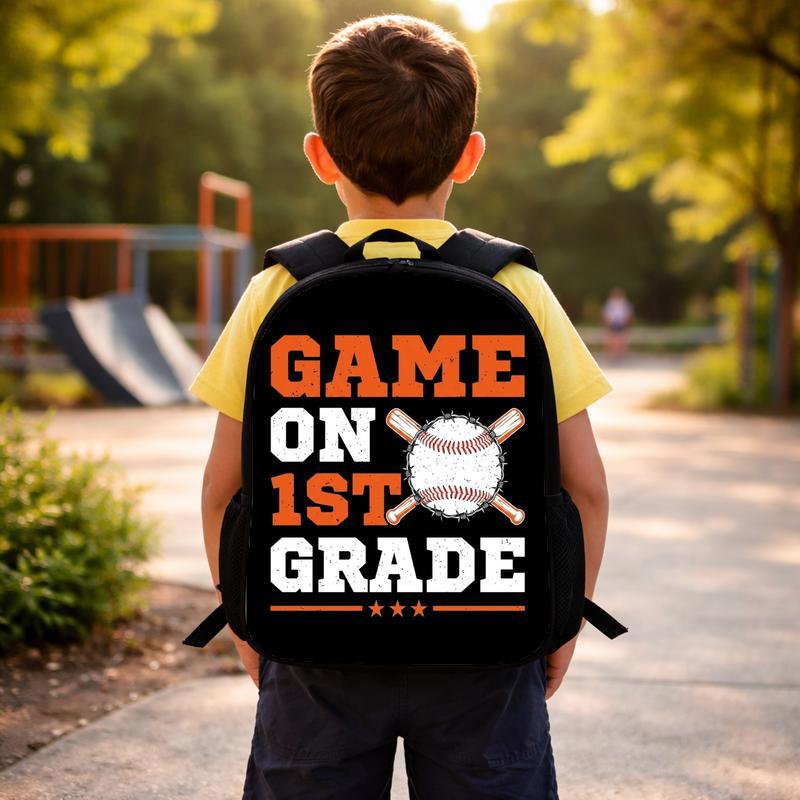Game On First Grade Backpack - Baseball Kids Gift Custom Backpack Game On First Grade Backpack - Baseball Kids Gift Custom Backpack
