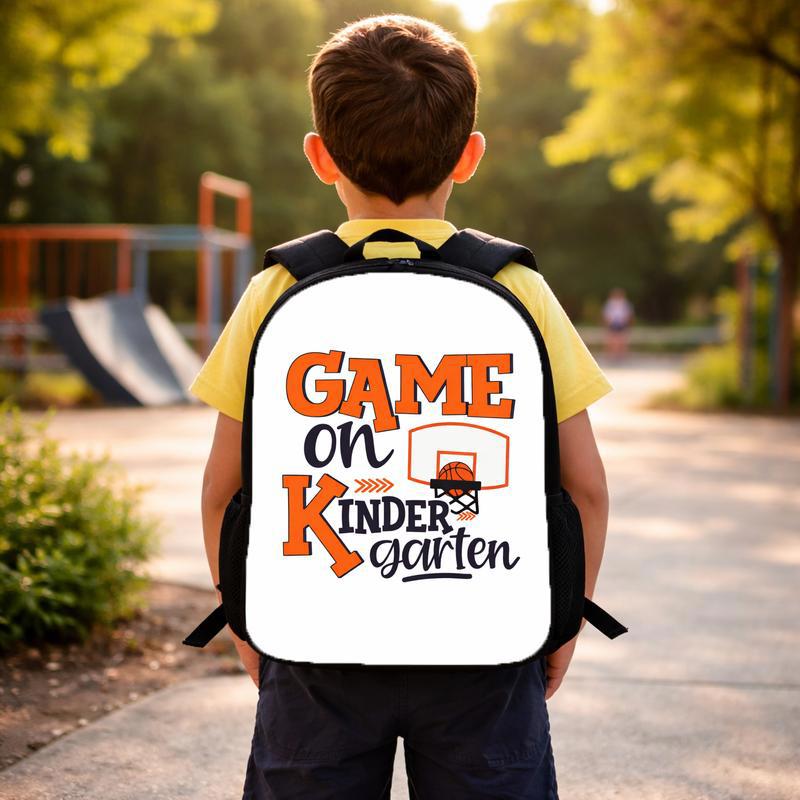 Game On Kindergarten Backpack - Basketball Back To School Kid Custom Backpack Game On Kindergarten Backpack - Basketball Back To School Kid Custom Backpack