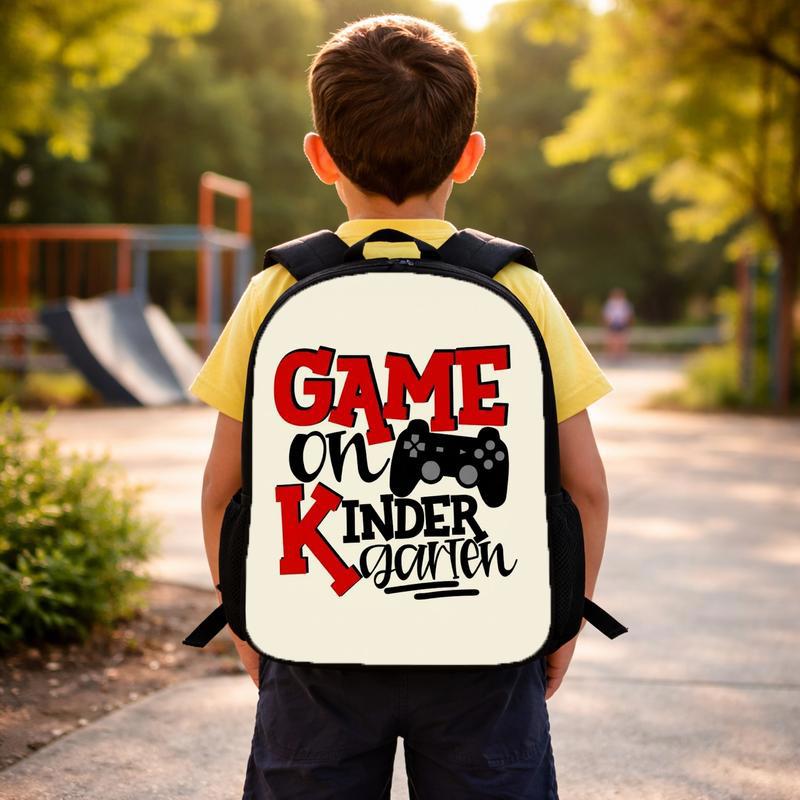 Game On Kindergarten Backpack - Gamer Kids Back To School Custom Backpack Game On Kindergarten Backpack - Gamer Kids Back To School Custom Backpack