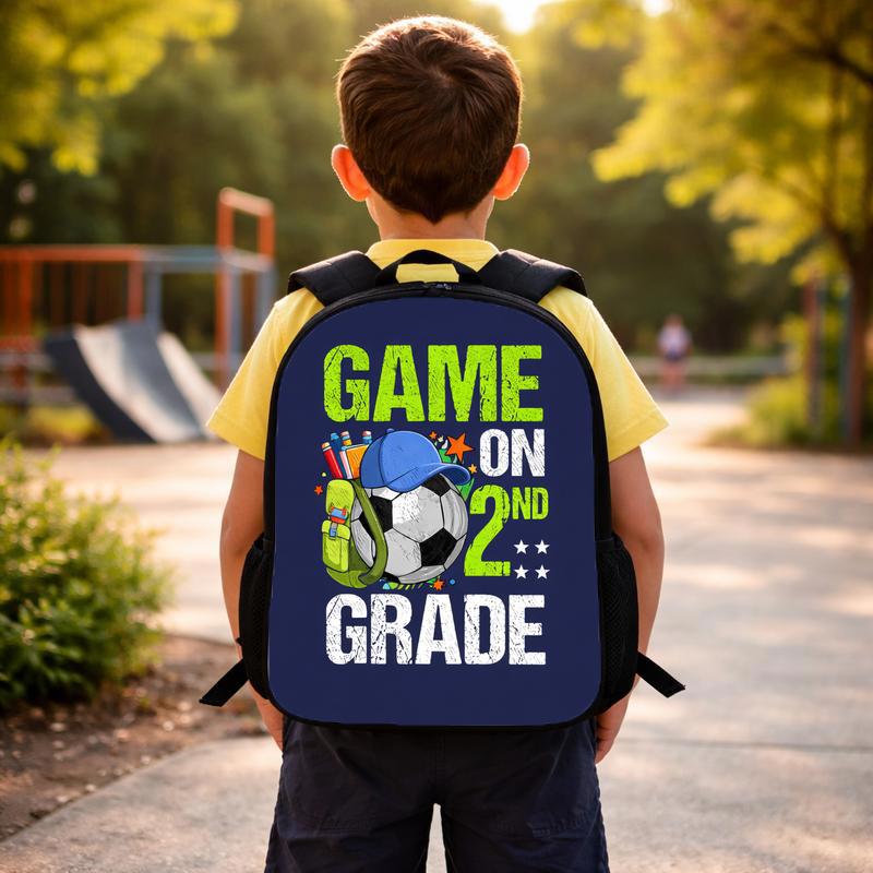 Game On 2nd Grade Backpack - Boys Back To School Soccer Custom Backpack Game On 2nd Grade Backpack - Boys Back To School Soccer Custom Backpack