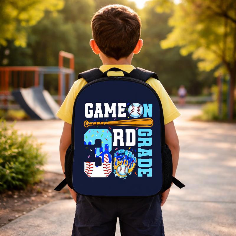 Game On 3rd Grade Backpack - Cool Baseball Back To School Custom Backpack Game On 3rd Grade Backpack - Cool Baseball Back To School Custom Backpack