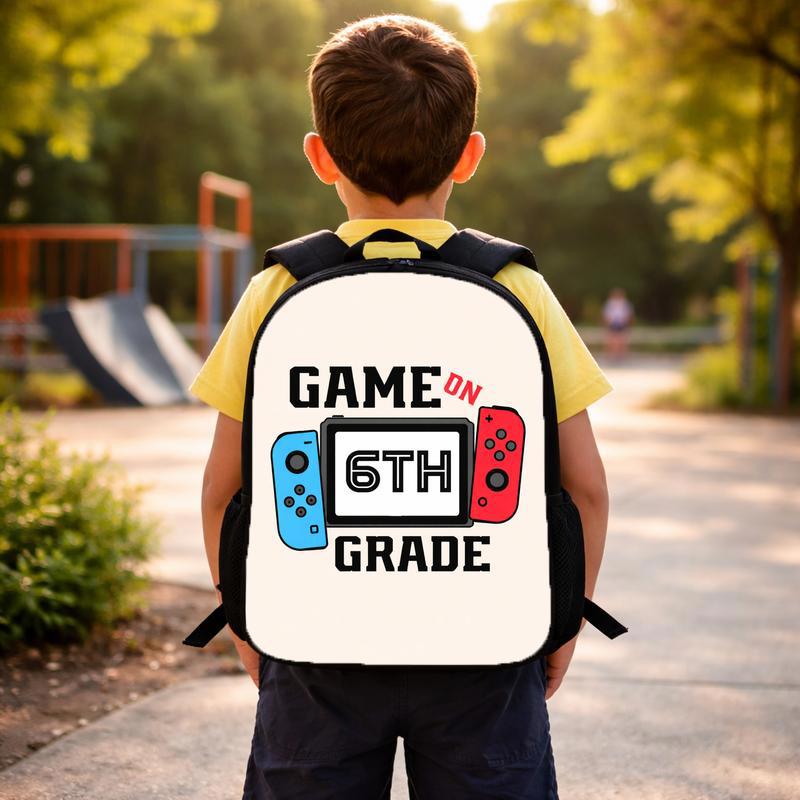 Game On 6th Grade Backpack - Cool Gamer School Style Custom Backpack