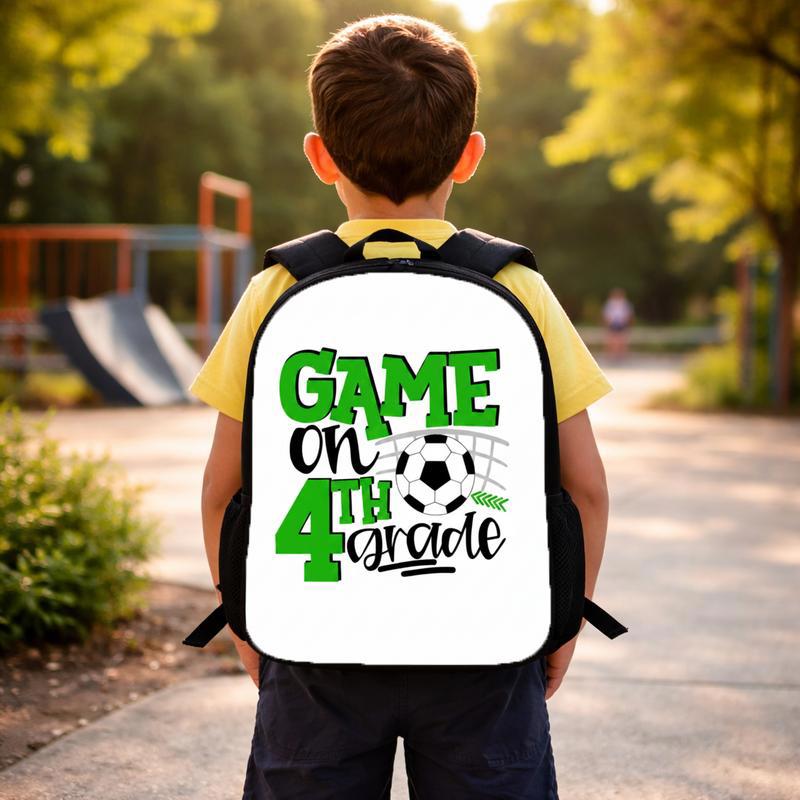 Game On 4th Grade Soccer Backpack - Back To School Sports Spririt Custom Backpack