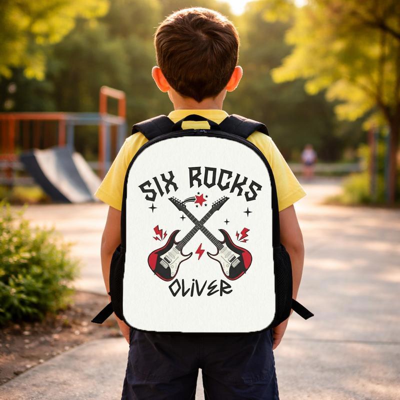 Grade Rocks Backpack For Kids - Custom Name Rock N Roll Style Custom Backpack
