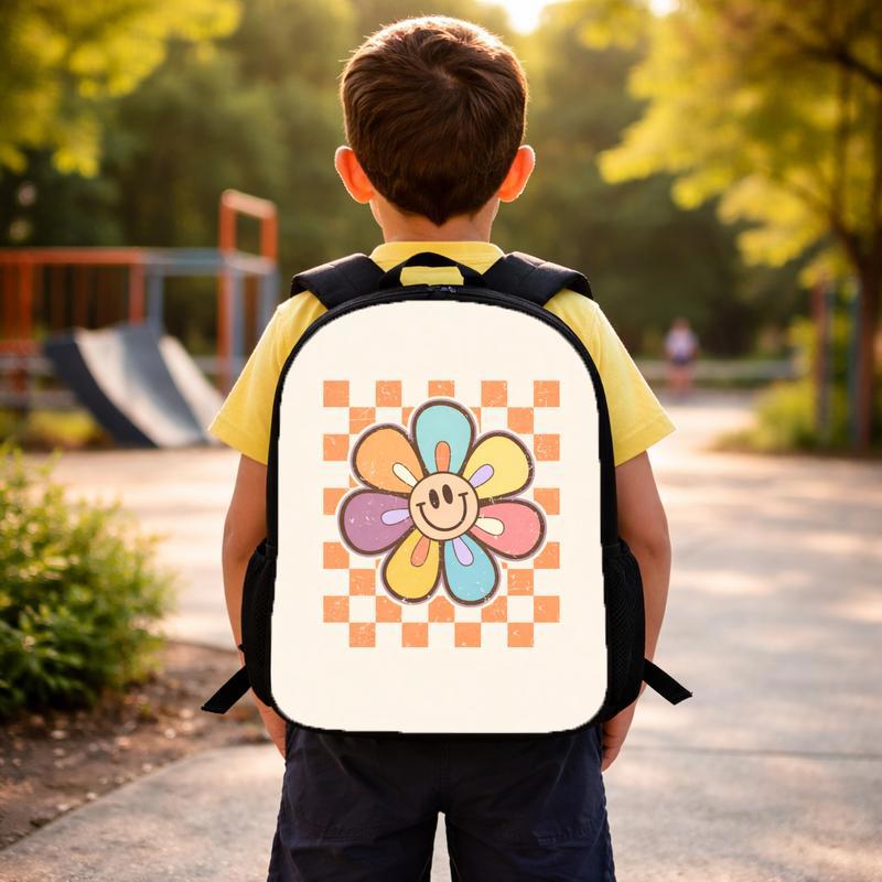 Happy Smiley Daisy Backpack For Kids - Back To School Vibes Custom Backpack