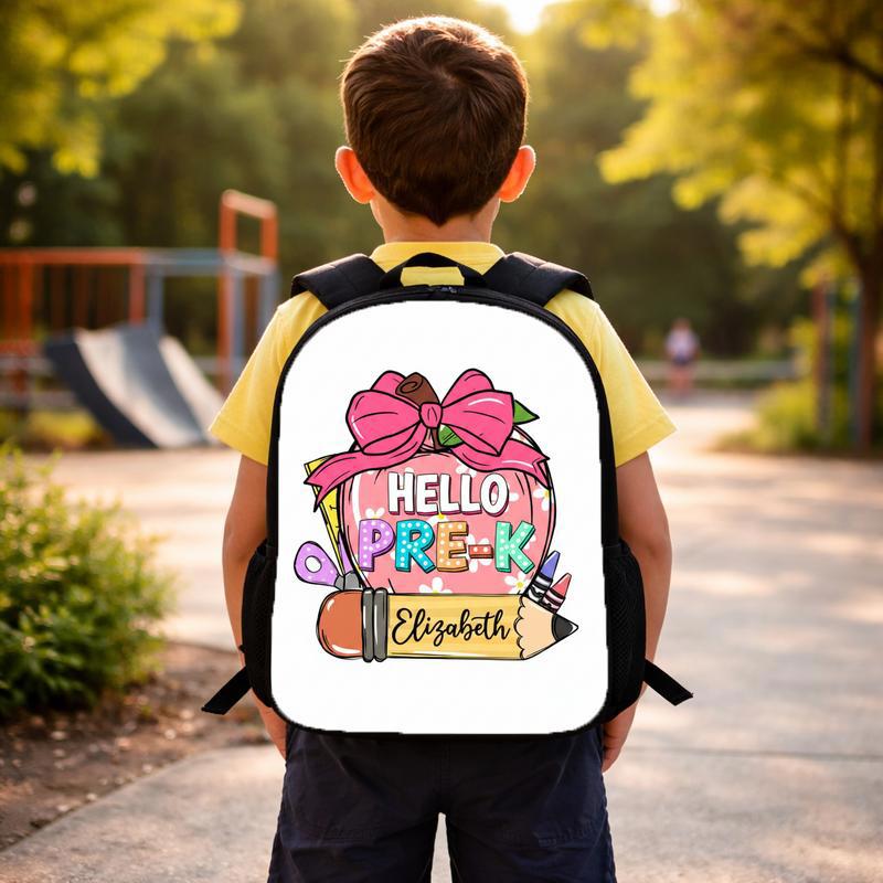Hello Pre-K Backpack - Custom Name Boys Girls School Custom Backpack