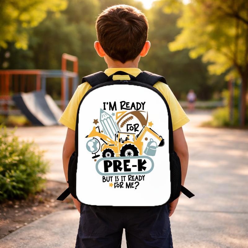 I'm Ready For Pre-K Backpack For Kids - Funny Construction Theme Custom Backpack I'm Ready For Pre-K Backpack For Kids - Funny Construction Theme Custom Backpack