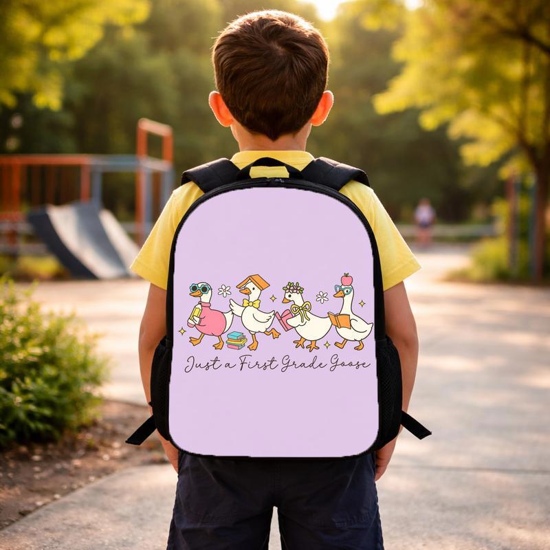 Just A First Grade Goose Backpack - Cute Kids Back To School Custom Backpack