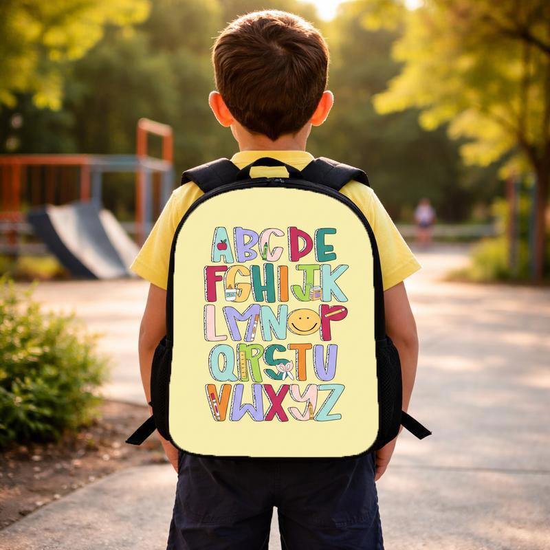 Kids Backpack - Colorful ABC Alphabet Letters Design Custom Backpack