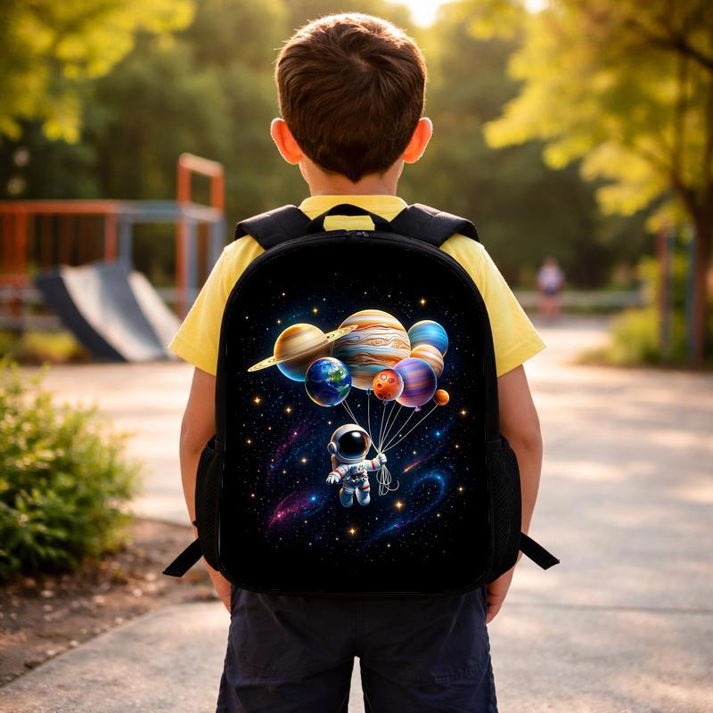 Kids Backpack Space Theme - Astronaut Planet Galaxy Design Custom Backpack
