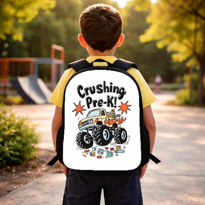 Kids Monster Truck Backpack - Back To School Pre-K Gift Custom Backpack