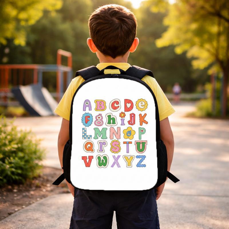Kindergarten Backpack - Cartoon Alphabet Letters Kids Style Custom Backpack Kindergarten Backpack - Cartoon Alphabet Letters Kids Style Custom Backpack