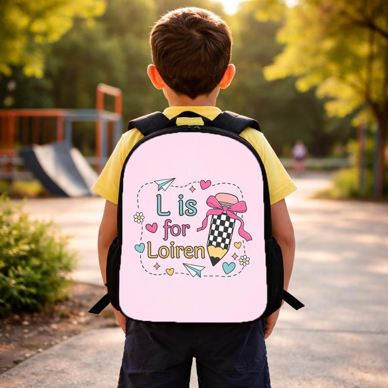 Kindergarten Backpack For Girls - Custom Initial Design Custom Backpack Kindergarten Backpack For Girls - Custom Initial Design Custom Backpack