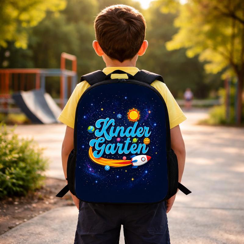 Kindergarten Backpack Kids - Space Rocket Design Custom Backpack Kindergarten Backpack Kids - Space Rocket Design Custom Backpack