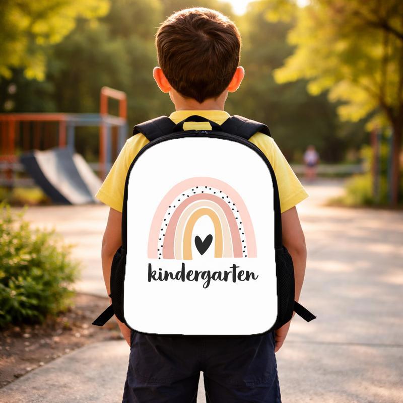 Kindergarten Backpack - Minimal Rainbow Back To School Kids Custom Backpack