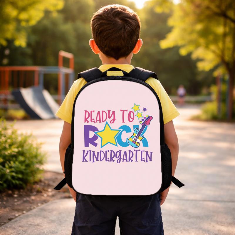 Kindergarten Rock Backpack - Cute First Day School Bag Custom Backpack