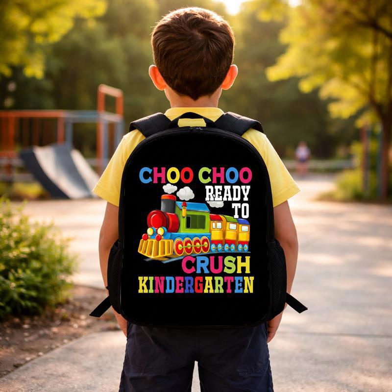 Kindergarten Train Backpack - Ready To Crush School Design Custom Backpack