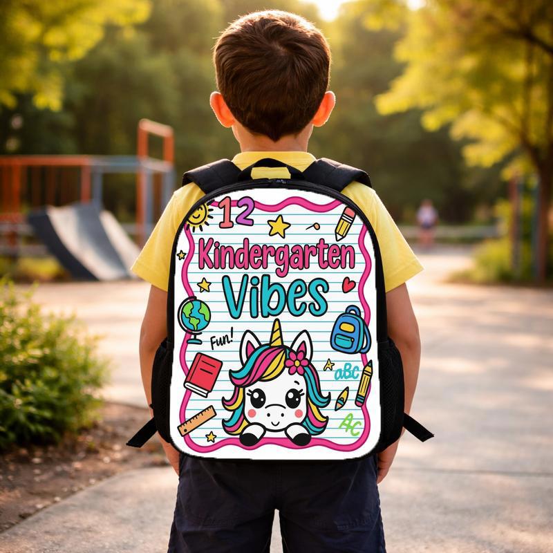Kindergarten Vibes Backpack - Cute Unicorn Kids School Bag Custom Backpack Kindergarten Vibes Backpack - Cute Unicorn Kids School Bag Custom Backpack