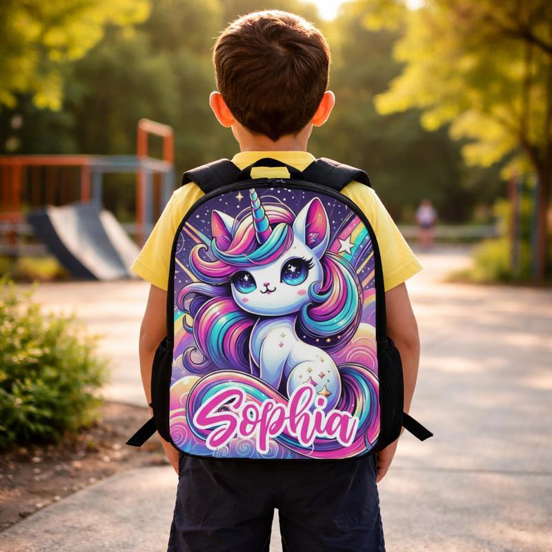 Magical Unicorn Backpack - Custom Name Back To School Bag Custom Backpack Magical Unicorn Backpack - Custom Name Back To School Bag Custom Backpack