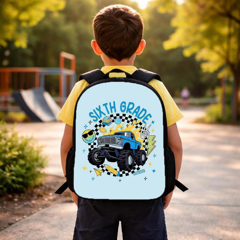 Middle School 6th Grade Backpack - Cool Monster Truck Style Custom Backpack Middle School 6th Grade Backpack - Cool Monster Truck Style Custom Backpack