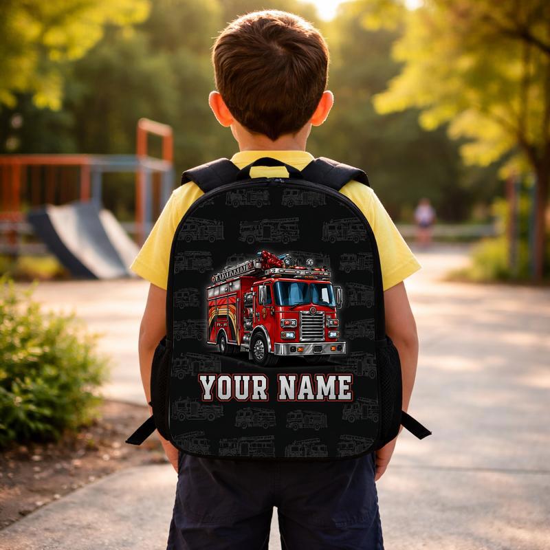 Personalized Fire Truck Backpack - Kids Custom Name Bag Custom Backpack Personalized Fire Truck Backpack - Kids Custom Name Bag Custom Backpack