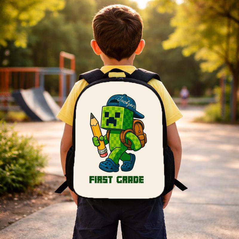 Personalized Gamer Backpack - First Grade Adventure School Fun Custom Backpack Personalized Gamer Backpack - First Grade Adventure School Fun Custom Backpack