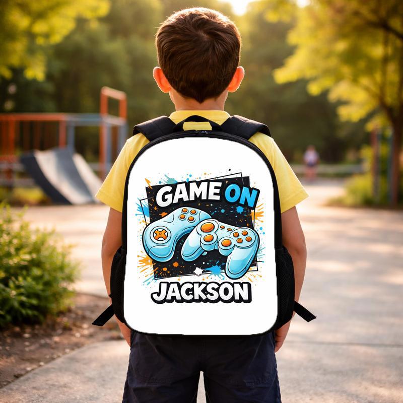 Personalized Gamer Backpack - Game On School Ready Custom Backpack Personalized Gamer Backpack - Game On School Ready Custom Backpack