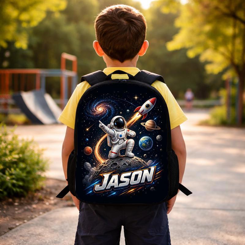 Personalized Kids Backpack - Astronaut Galaxy Rocket Name Custom Backpack Personalized Kids Backpack - Astronaut Galaxy Rocket Name Custom Backpack