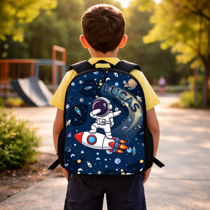 Personalized Kids Backpack - Astronaut Rocket Space Theme Custom Backpack Personalized Kids Backpack - Astronaut Rocket Space Theme Custom Backpack