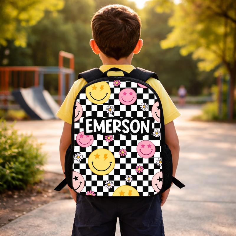 Personalized Kids Backpack - Custom Name Smiley School Bag Custom Backpack Personalized Kids Backpack - Custom Name Smiley School Bag Custom Backpack
