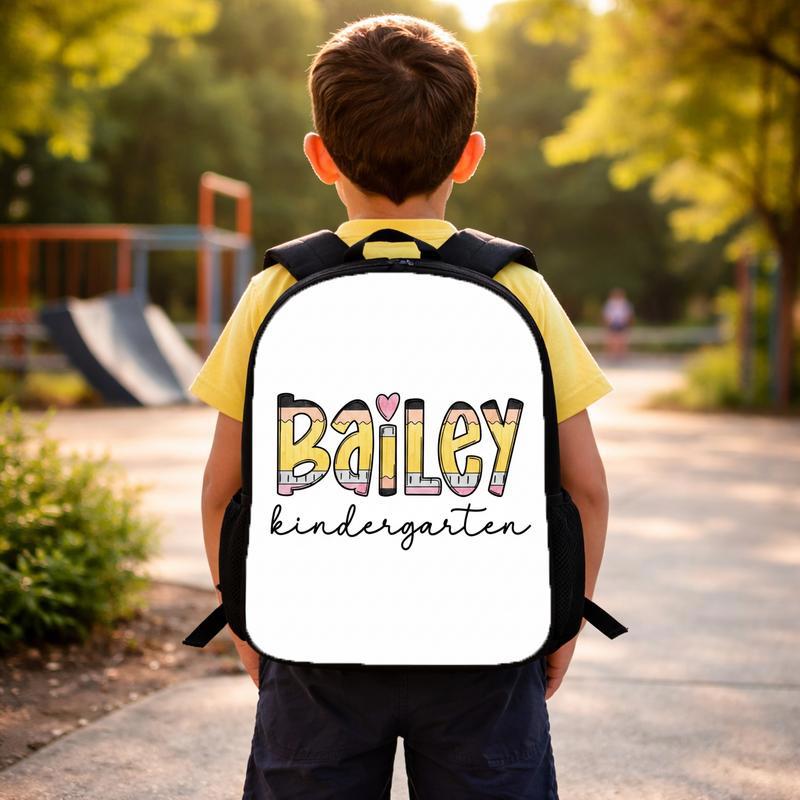 Personalized Kindergarten Backpack - Name Pencil Design Custom Backpack Personalized Kindergarten Backpack - Name Pencil Design Custom Backpack