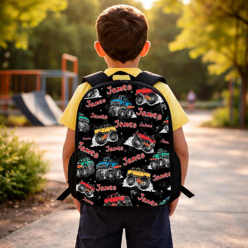 Personalized Monster Truck Backpack - Kids Custom Name Gift Custom Backpack Personalized Monster Truck Backpack - Kids Custom Name Gift Custom Backpack
