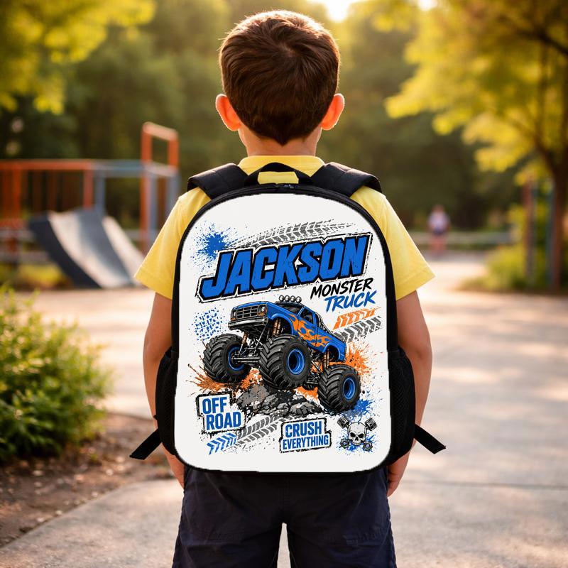 Personalized Monster Truck School Backpack - Kids Name Off Road Custom Backpack Personalized Monster Truck School Backpack - Kids Name Off Road Custom Backpack