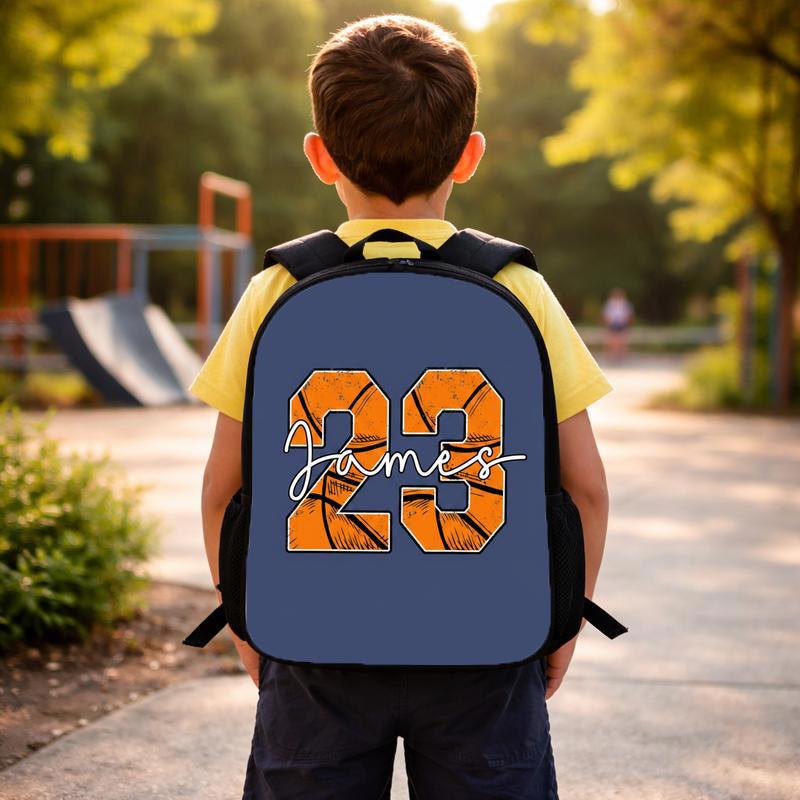 Personalized Number Basketball Backpack - Cool Back To School Kids Custom Backpack