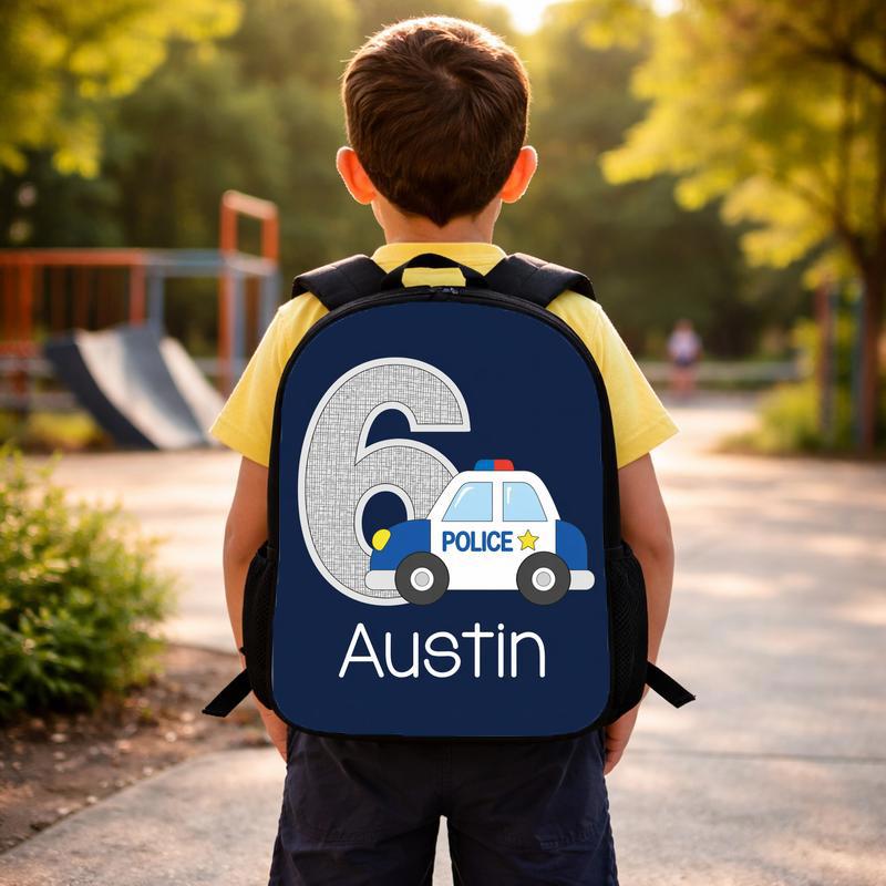 Personalized Police Backpack - Custom Age Back To School Kids Custom Backpack Personalized Police Backpack - Custom Age Back To School Kids Custom Backpack