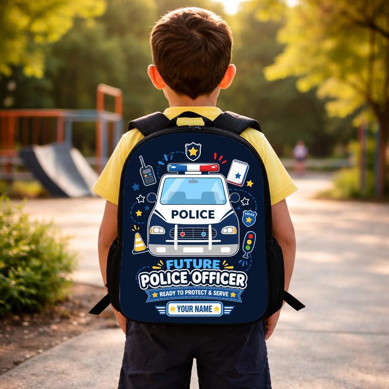 Personalized Police Car Backpack - Back To School Hero Kids Custom Backpack Personalized Police Car Backpack - Back To School Hero Kids Custom Backpack