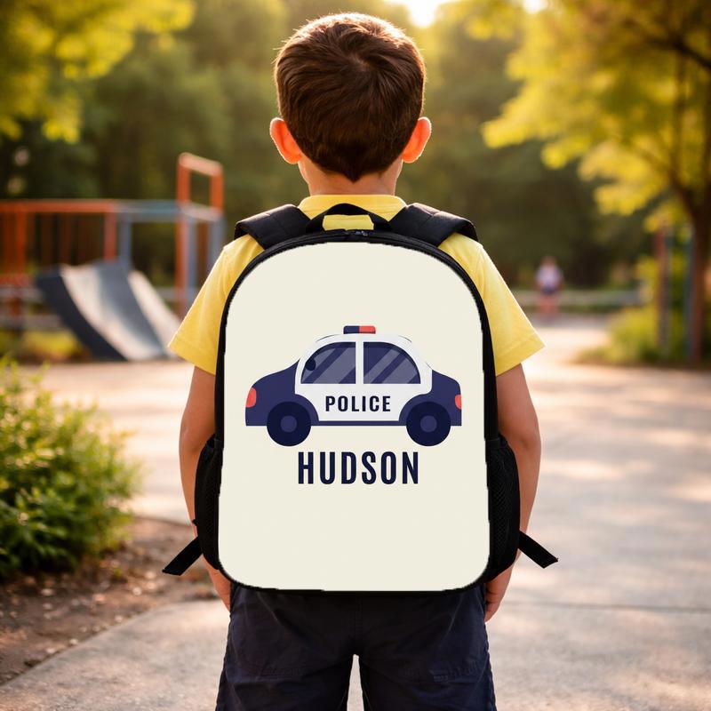 Personalized Police Car Backpack - Back To School Kids Custom Backpack Personalized Police Car Backpack - Back To School Kids Custom Backpack